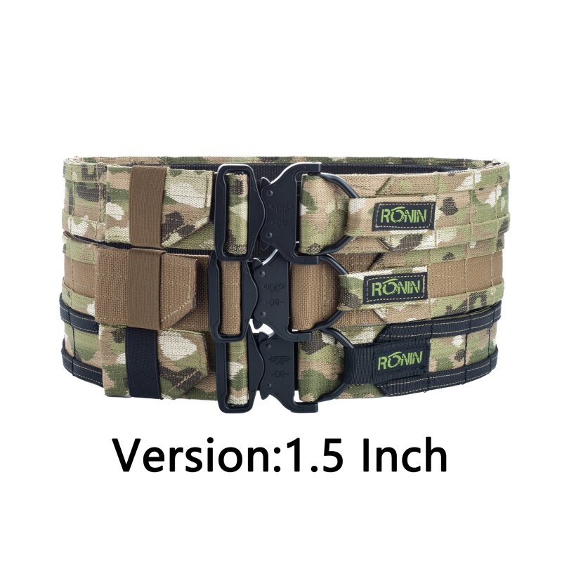 Ronin Estilo Tactical Senshi Belt, Caça Militar ao ar livre, Double Layer Belt, Airsoft Molle Sistema, 1,5"