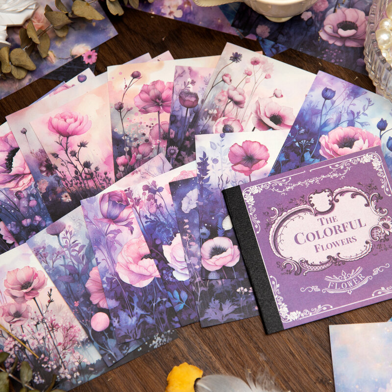 Flores coloridas série papel memorando pad, decoração criativa, DIY, 6 pacotes por lote