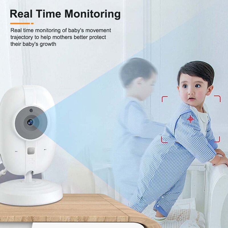 3.5'' Video Baby Monitor, Áudio Bidirecional, Visão Noturna, Câmeras de Vídeo Vigilância, Tela de Temperatura, Mãe e Filhos, 2.4G