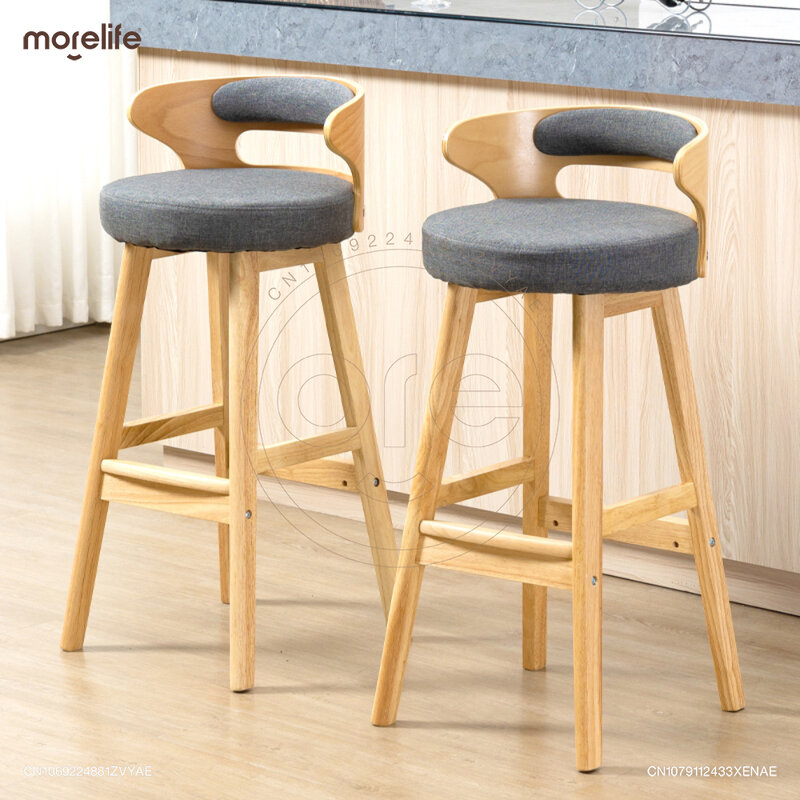 Новинка 2024, креативный современный ретро-стул в скандинавском стиле из массива дерева, барный стул для дома с простым приемом, роскошный высокий стул, стул-шезлонг