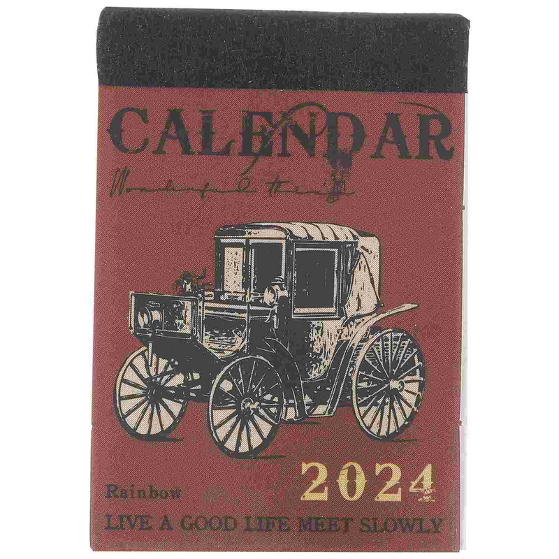 Wystrój w stylu vintage Miniaturowy zrywalny kalendarz Stojący kalendarz Kalendarz stołowy Memo Planner Scrapbooking Dekoracje biurowe