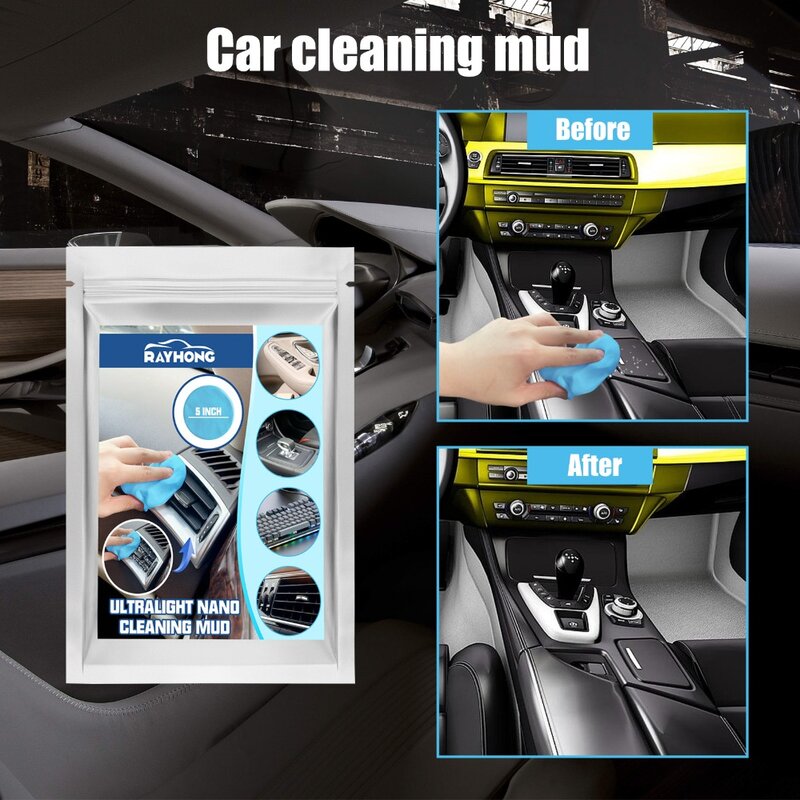 Limpiador de suciedad reutilizable, Gel de limpieza Interior de coche, barro de limpieza, ventilación de aire automática