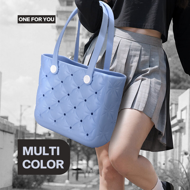 1PC EVA Candy Color Outdoor Tote Bag, Practical, Lightweight, Fashionable, Waterproof, And Anti Fouling - Can Be Used For Beach