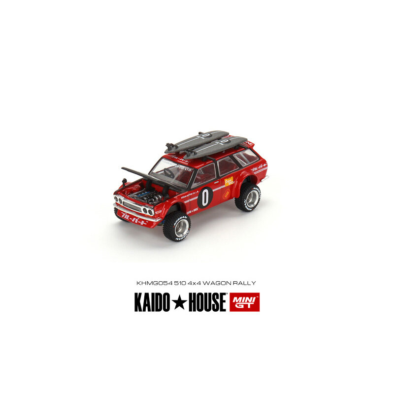 MINI GT Kaido House GTR R34 510 Wagon Rally Hood abierto Diecast Diorama Car Model Collection Miniature Carros Toys, en Stock, 1:64