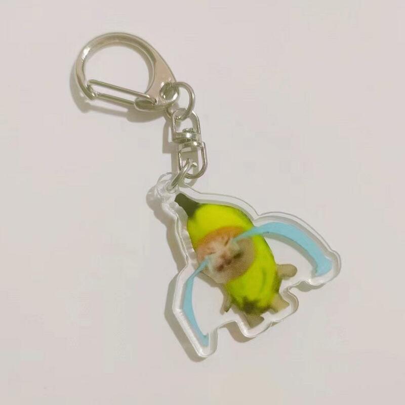 Happy Gels-Porte-clés avec pendentif chat pour téléphone portable JOStudent, Meme drôle, lanière, petit pendentif, accessoires de sac, cadeau
