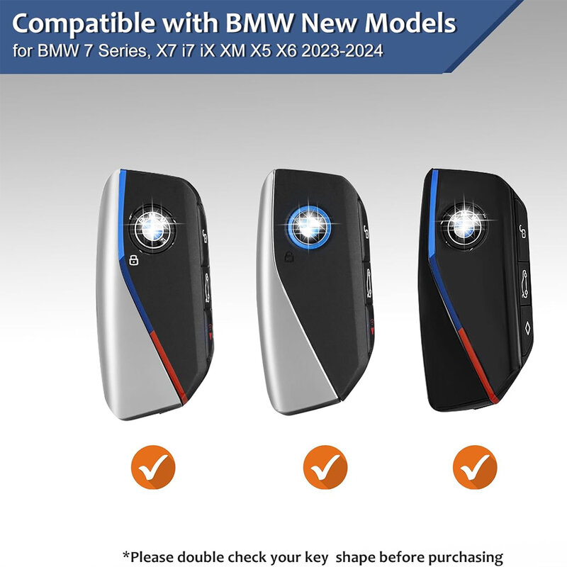 ฝาครอบที่ห้อยกุญแจกระจกเคสกุญแจรถสำหรับ BMW 7 Series i5 i7 IX X1 X5 X6 X7 XM 2024กรอบกุญแจอุปกรณ์เสริมรถยนต์