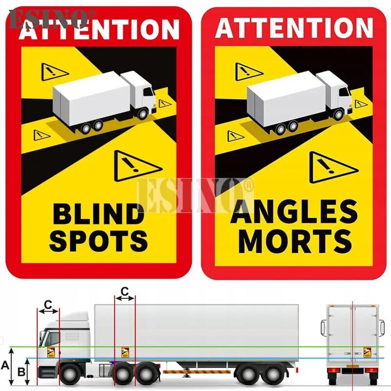 Car Styling Creative Attention Blind Spots Angles Morts Adhesive PVC Decal Waterproof Car Body Glass Sticker Pattern Vinyl