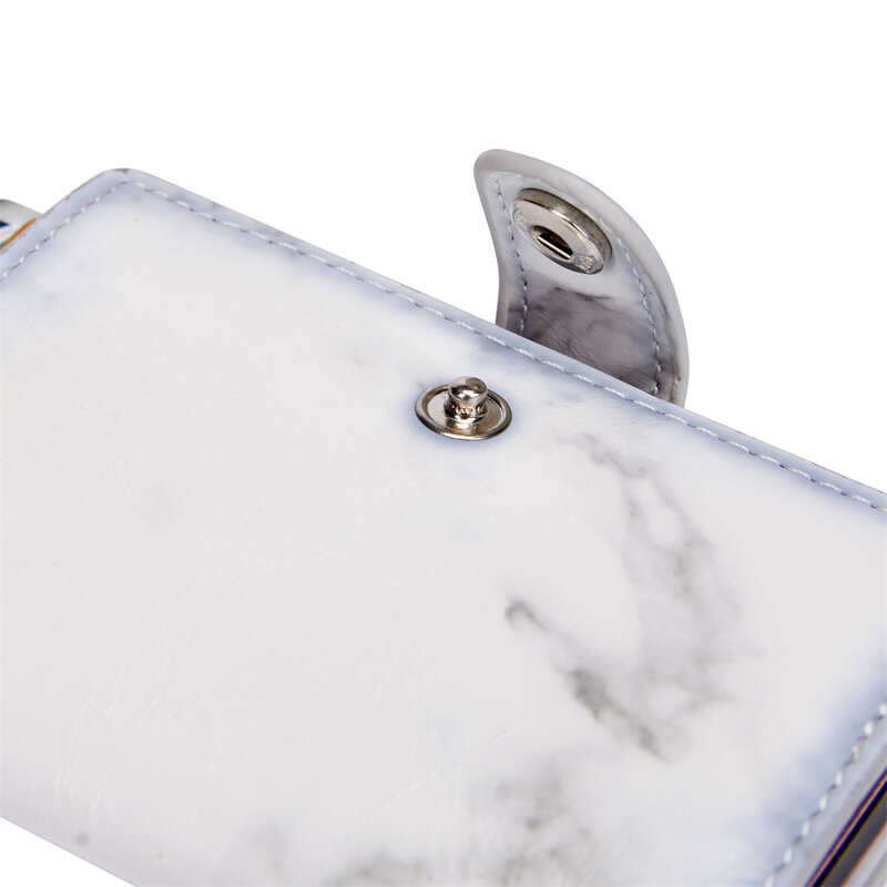 RFID blocco marmorizzazione PU titolare della carta portafoglio da donna porta biglietti da visita fibbia Design Hasp borsa