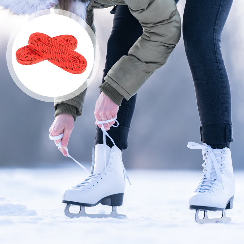 Cordones de patín para Hockey sobre hielo, cordón encerado, tensor de zapatos, patines, cuerdas Derby planas, Protector de mordedura extractor ancho