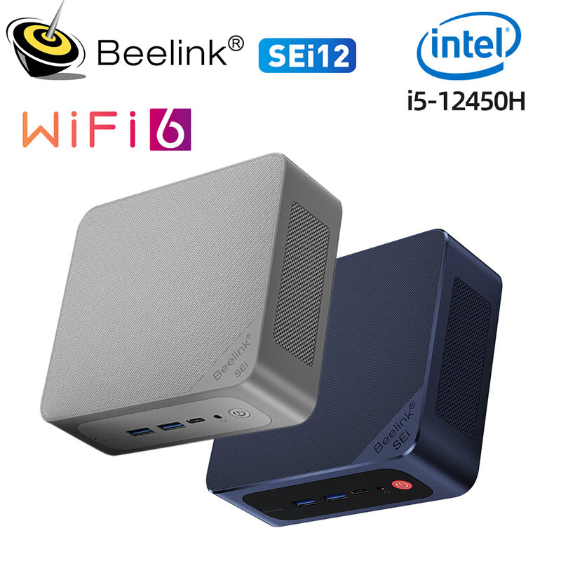Beelink SEi 12 Intel 12th i5 12450H мини-ПК 16G DDR4 3200 МГц 500G SSD Wifi6 SEi 10 I5-1035G7 настольный мини-компьютер 12650H 32G