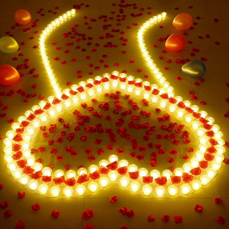1Pcs 여러 가지 빛깔의 심장 모양 LED 전자 촛불 배터리 전원 Flameless 램프 크리스마스 웨딩 발렌타인 데이 바 Tealight 장식