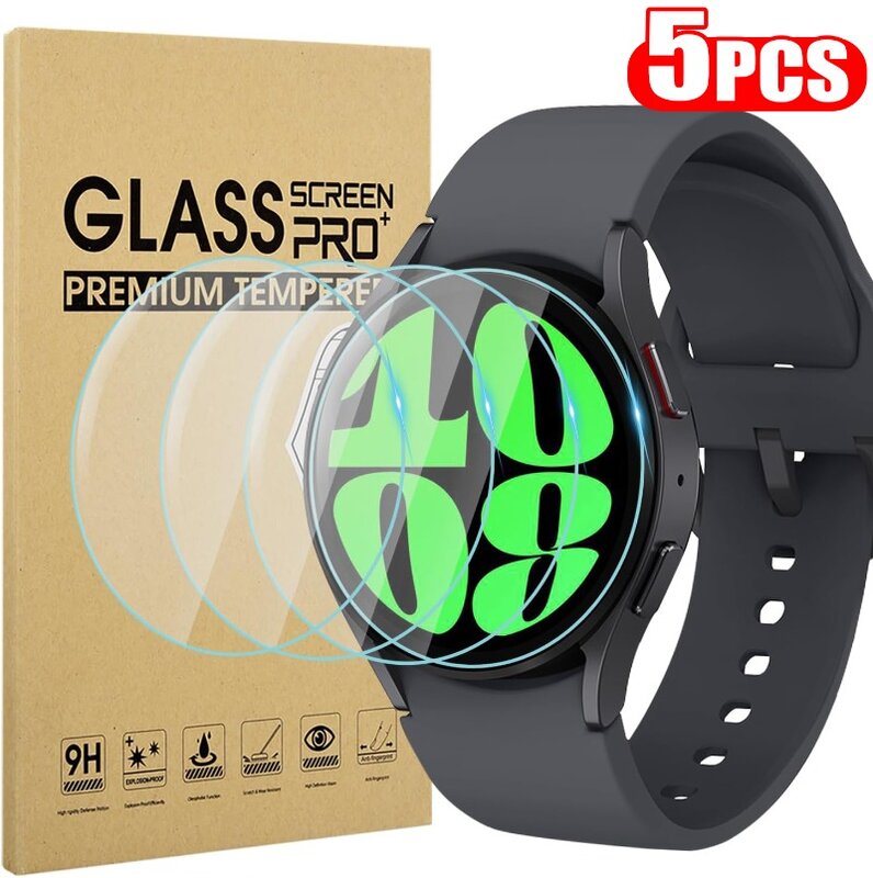 Película protectora de pantalla para Samsung Galaxy Watch 6, vidrio templado para reloj inteligente 6, 42mm, 46mm, 40mm, 44mm