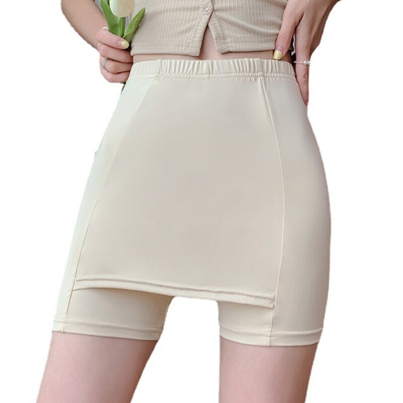 Pantaloni sicurezza da donna a doppio strato senza cuciture, controllo della pancia, sollevamento del sedere, allenamento