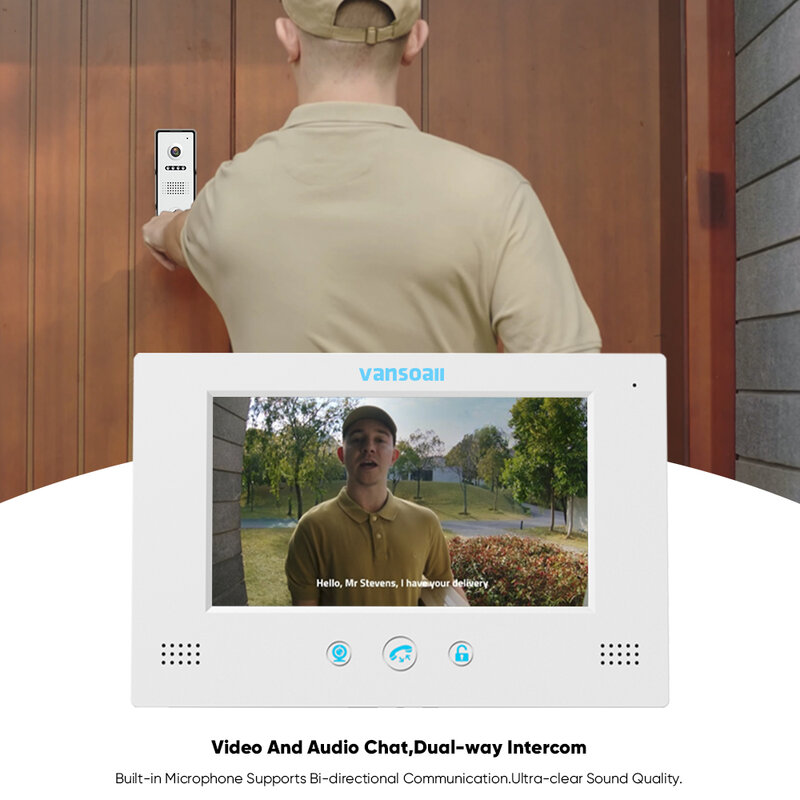 Wars SOALL-Interphone vidéo d'intérieur, écran 7 pouces TFT pour documents, avec bouton de capteur tactile, ultra fin IMAIMAR
