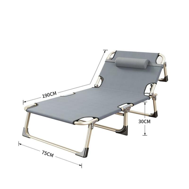 Kursi santai lipat, tempat tidur portabel banyak sudut dapat disesuaikan untuk luar pantai halaman rumput kolam berkemah