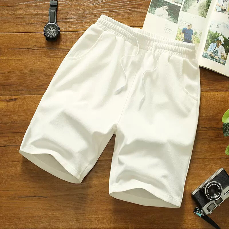 Pantalones cortos para correr para hombre, Shorts informales de baloncesto y gimnasio con cintura ajustable con cordón, varios colores, XL ~ 4XL
