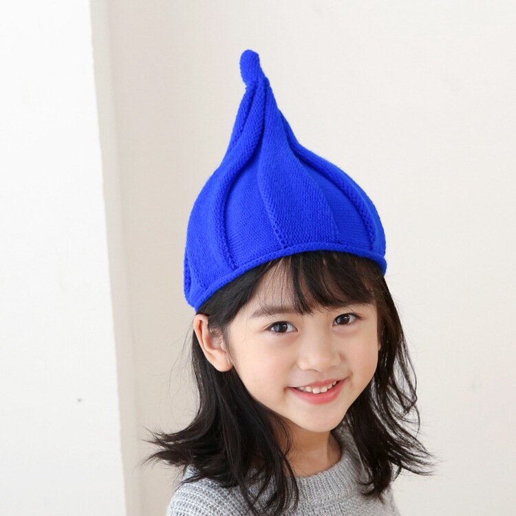 Cappello intrecciato alla moda berretto lavorato a maglia imbottito con paragrafo spesso cappellino a punta per bambini berretto genitore-figlio addensato in pile artico caldo