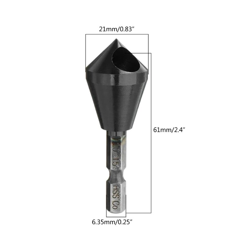 Legierter Stahl Kobalt HRC89 TiAlN Senker Entgraten Fasenbohrer 1–4 mm/2–5 mm/5–10 mm/10–15 mm Innenloch