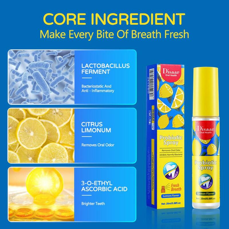 20/237ML deodorante Spray limone uva aroma di menta artefatto femminile maschio portatile respiro baciare bocca Spray pulizia Spray