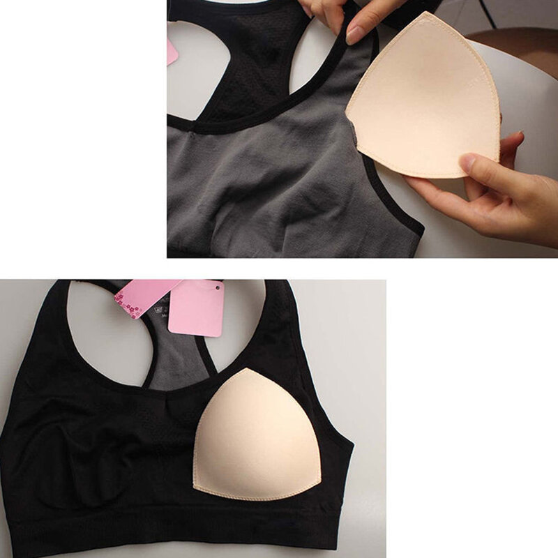 1pair Sponge Bra Push Up Breast Enhancer Removeable Bra Padding Inserts Cups for Swimsuit Bikini Padding Intimates