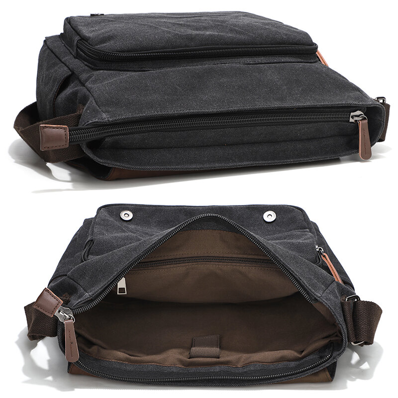 Винтажная холщовая сумка-мессенджер EverVanz, мужские сумки через плечо, портфель для ноутбука 15,6 дюйма