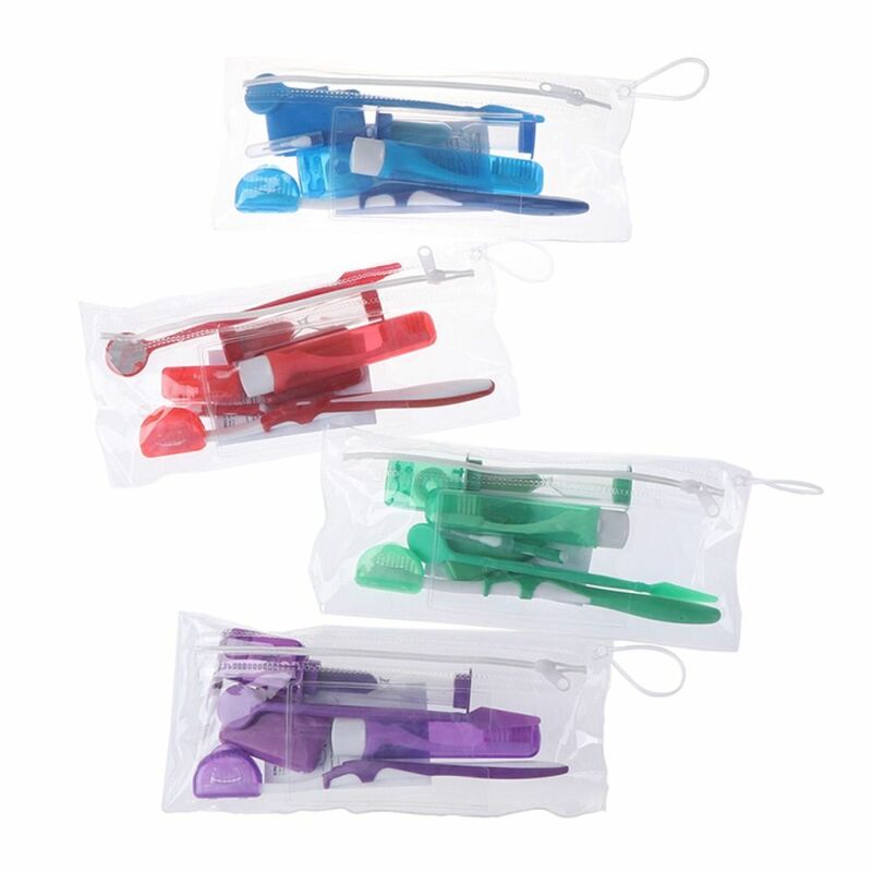 8 pz/set cura della pulizia orale denti dentali kit ortodontici strumento sbiancante tuta esterna portatile strumento interdentale per la cura dei denti