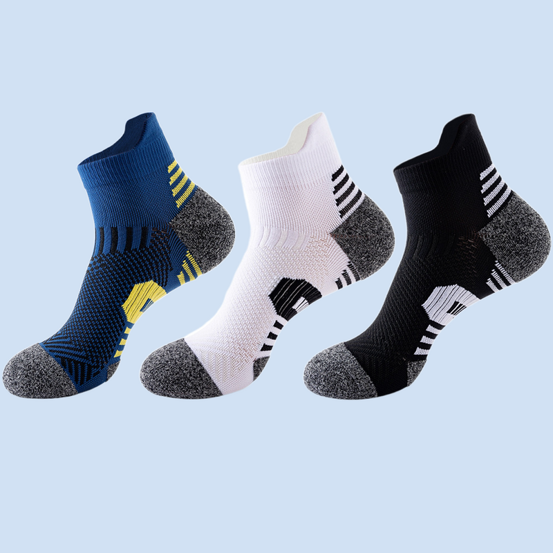 5 Pairs Men's Sports Socks Low-cut Cycling Socks Sweat-Absorbent and Deodorant Basketball Socks Outdoor Hiking Socks for men