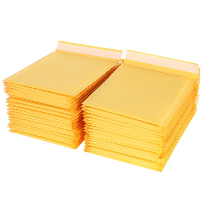 Enveloppes à Bulles en Papier Kraft, Sacs d'Expédition Moins Rembourrés avec Emballage, Sacs de Rangement de Courrier, 50 Pièces/Lot