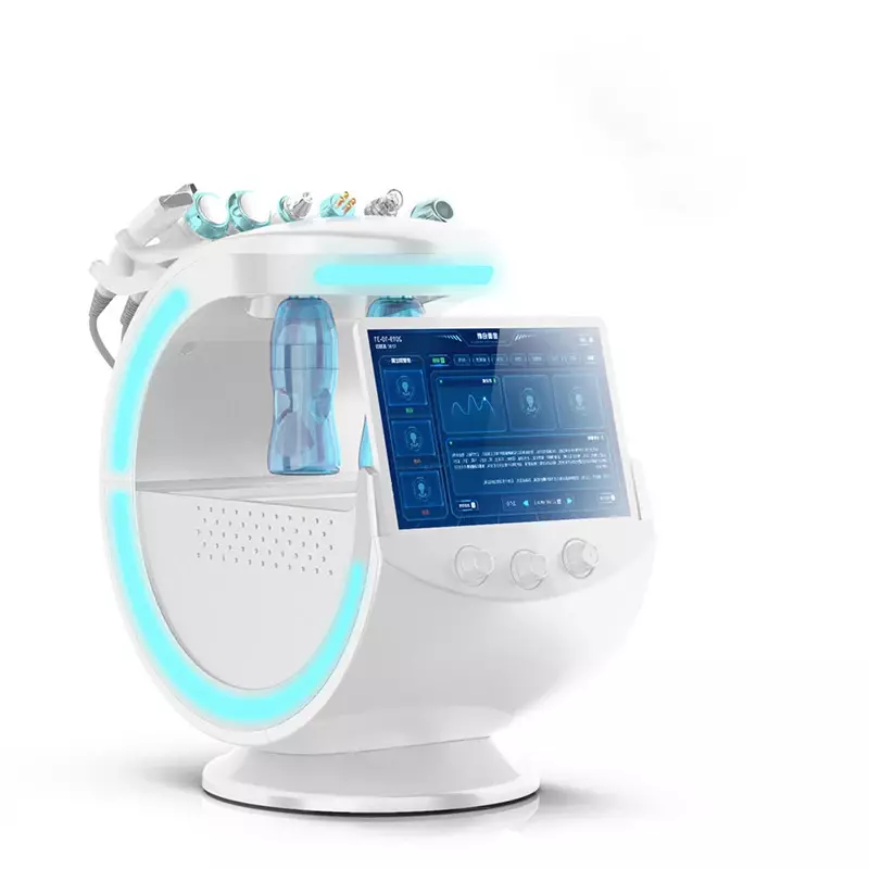 Multifunktions Smart Ice Blue Ultraschall RF Aqua Haut wäscher Derma brasion Hydra Haut Gesichts behandlungen Maschine mit Haut analyze system