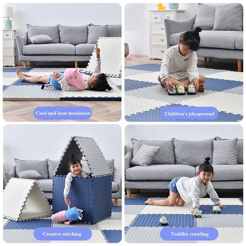 두꺼운 아기 놀이 바닥 매트, EVA 폼 러그, 어린이 방 활동 매트, 카펫 퍼즐 매트, 30x30cm, 20 개