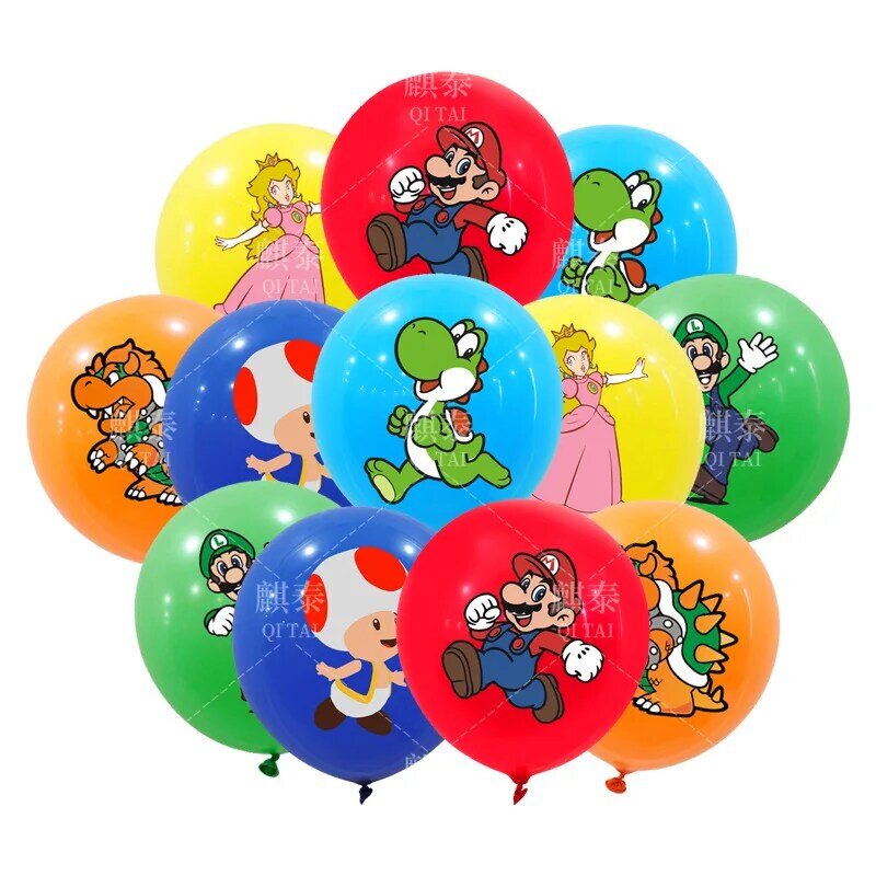 Набор воздушных шаров серии Super Mary, «Братья Марио», экшн-фигурки Луиджи Йоши, тематические воздушные шары из алюминиевой пленки для украшения детских подарков