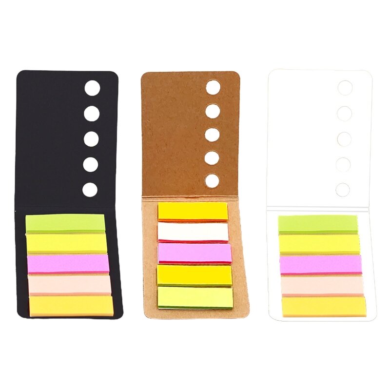 Pegatinas de índice de cubierta Kraftpapier de 5 colores, postes, notas, etiquetas de pasta clasificadas