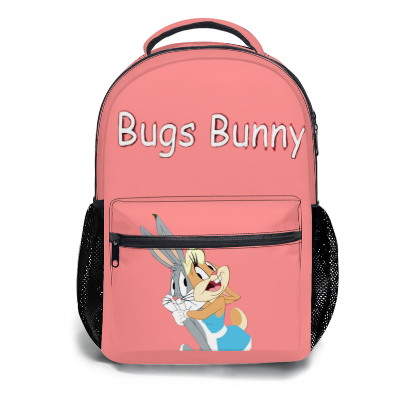 Школьный ранец Looney Tunes для мальчиков, вместительный рюкзак для учеников Старшей школы с мультипликационным рисунком