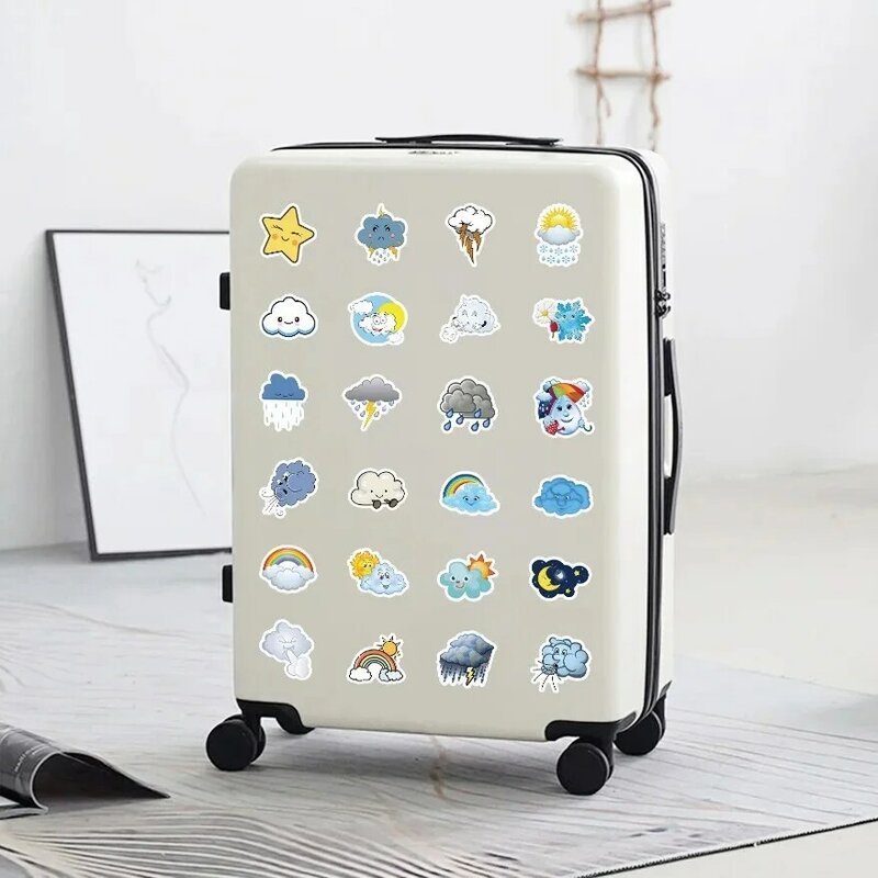 만화 날씨 밈 그래피티 스티커, 귀여운 여행 스케이트보드 여행 가방, 기타 수하물 노트북, 아이용 재미있는 스티커, 100 개