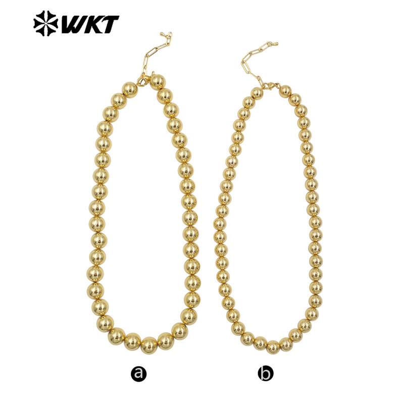 Collar de oro de 18 quilates para niñas, WT-JFN14 elegante, dos tamaños opcionales, accesorios de joyería apilados