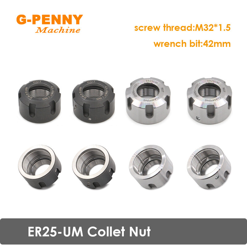 ER25-UM Collet Nut ใช้สำหรับ Cnc แกะสลักแกนมอเตอร์ Collet Chuck สมดุลปกติ Collet Nut