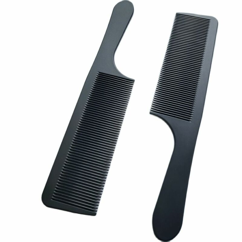 ABS plástico Detangling pente para cabeleireiro, grande dente largo, dentes pretos, resistente ao calor, alta qualidade, 2PCs