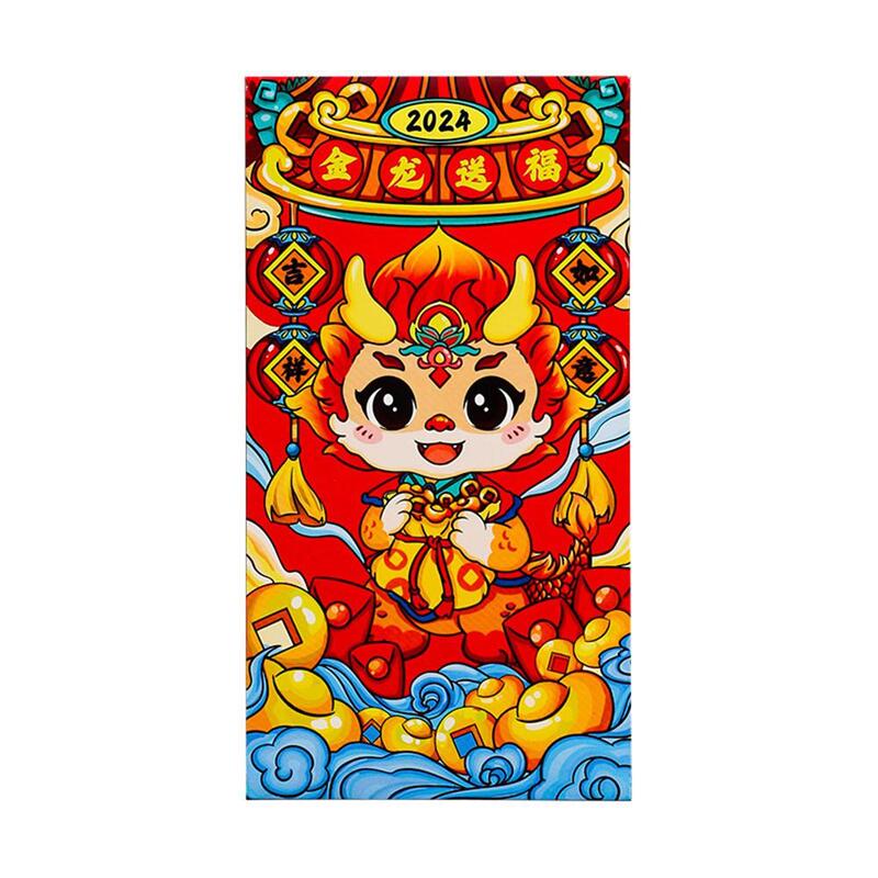 Enveloppe rouge de dessin animé amusant Thousand Yuan, estampage à chaud, papier spécial Good Luck Strikes, 1 à 5 pièces