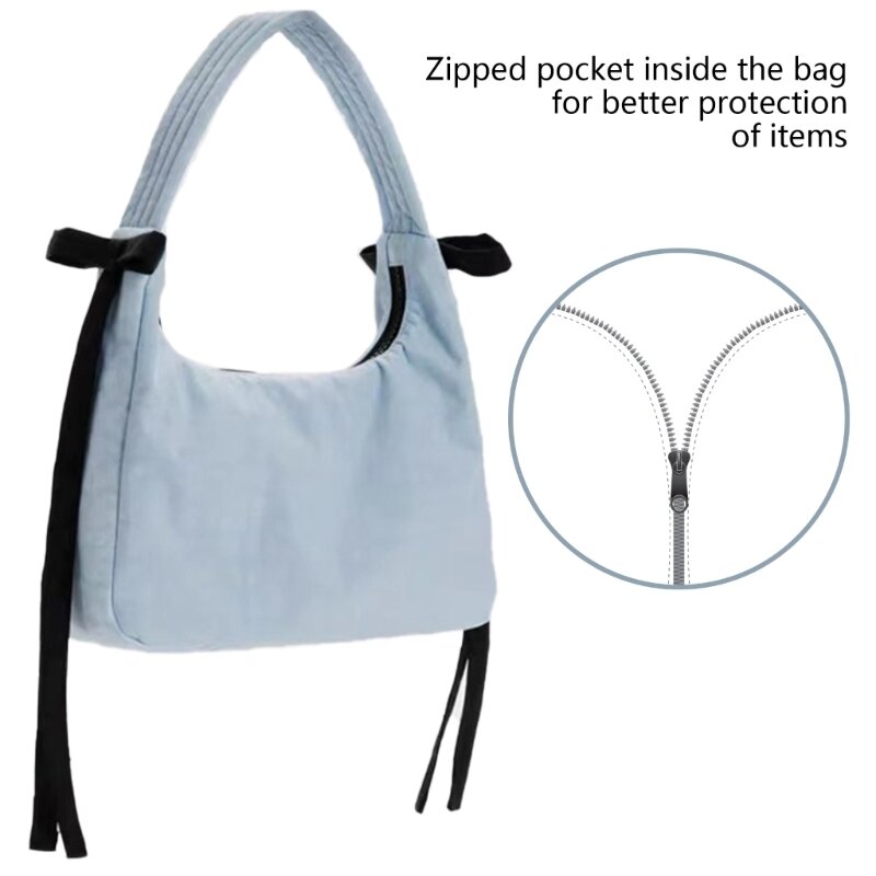 Nylon tas voor dames Casual handtas met ritssluiting Voeg stijl toe aan je look