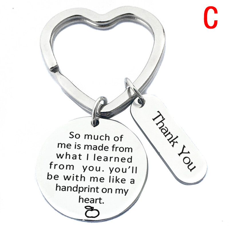 Key Holder Stainless Steel Gift For The Teacher Day Keychain The Best Teacher Present Cut Car Key Chain Ring Holder Jewelry 1PC
