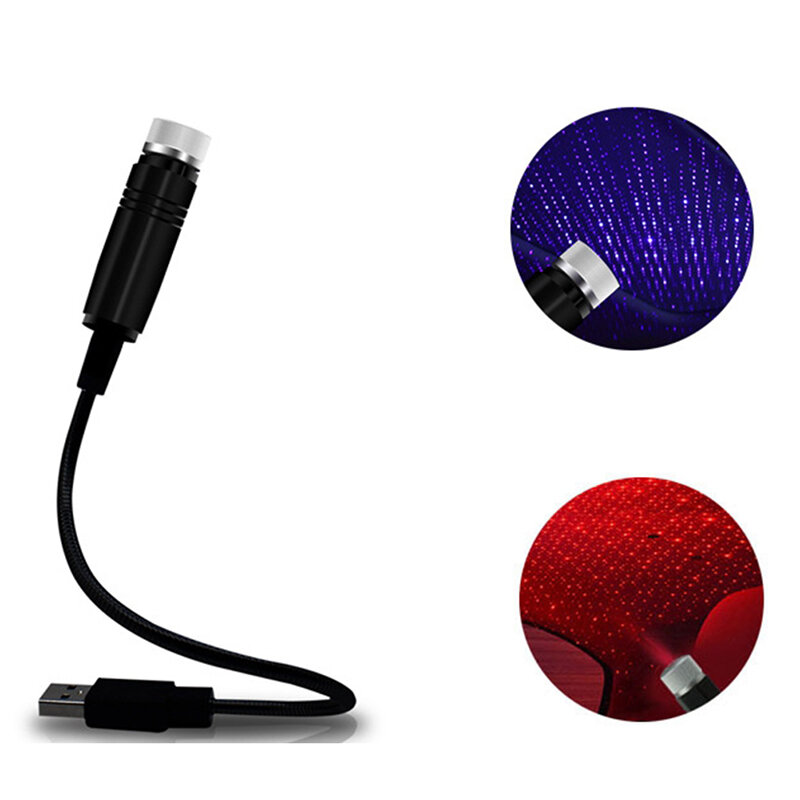 별빛 USB LED 인테리어 조명, 별이 빛나는 분위기 프로젝터 장식, 밤 홈 장식, 갤럭시 라이트 액세서리, 1 개