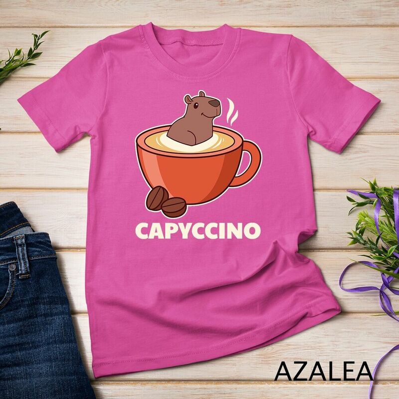 Capivara bonito em Cappuccino para Amante Café Unisex T-Shirt