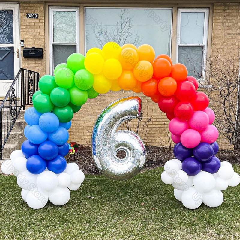 Balões do arco-íris do látex para o aniversário, casamento, Natal, decoração do chuveiro do bebê, vermelho, laranja, amarelo, verde, azul, roxo, 10 pcs, 20 pcs, 30pcs