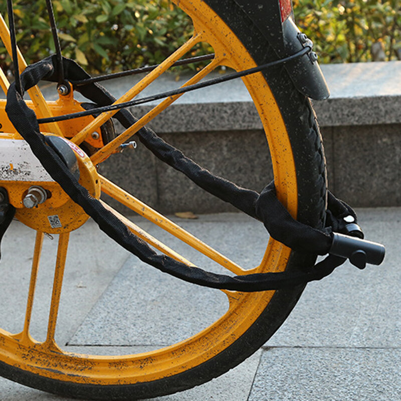 กุญแจล็อคจักรยานกันขโมยแบบพกพา skuter listrik ล็อคโซ่จักรยานเสือภูเขาพร้อมพวงกุญแจสายเคเบิลเครื่องมือล็อคความปลอดภัยสำหรับจักรยาน