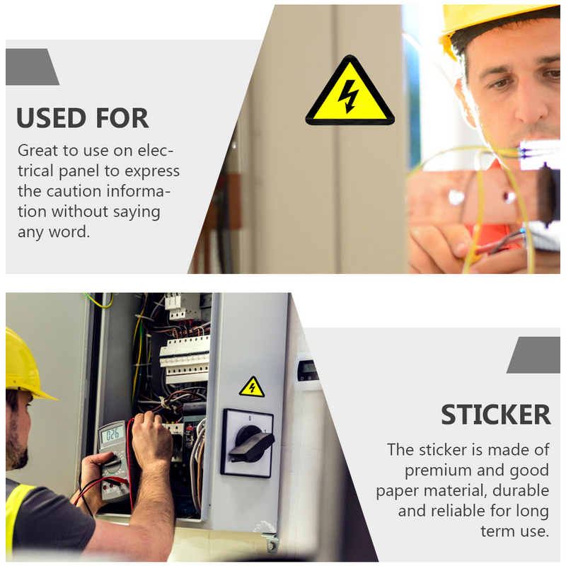 Etiquetas de señal de advertencia, calcomanías para equipos eléctricos, 15 piezas, Panel indicador de apliques