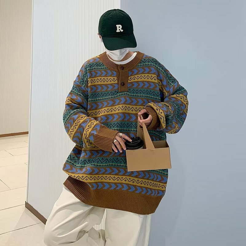 Aadt-Pulls rayés de style coréen pour hommes, mode avancée, Cityboy, beaux vêtements simples pour adolescents, automne, 03 assortis