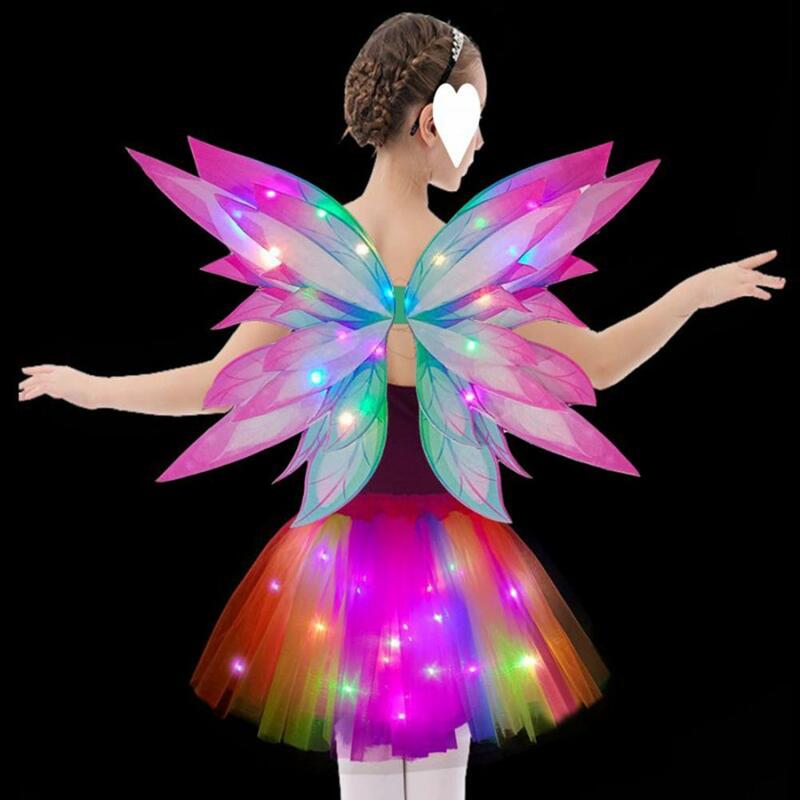 DIY Genie elektrische Glüh flügel beweglichen Flügel Halloween Dekoration Outdoor-Spielzeug für Kinder Kinder Dekor Geschenke