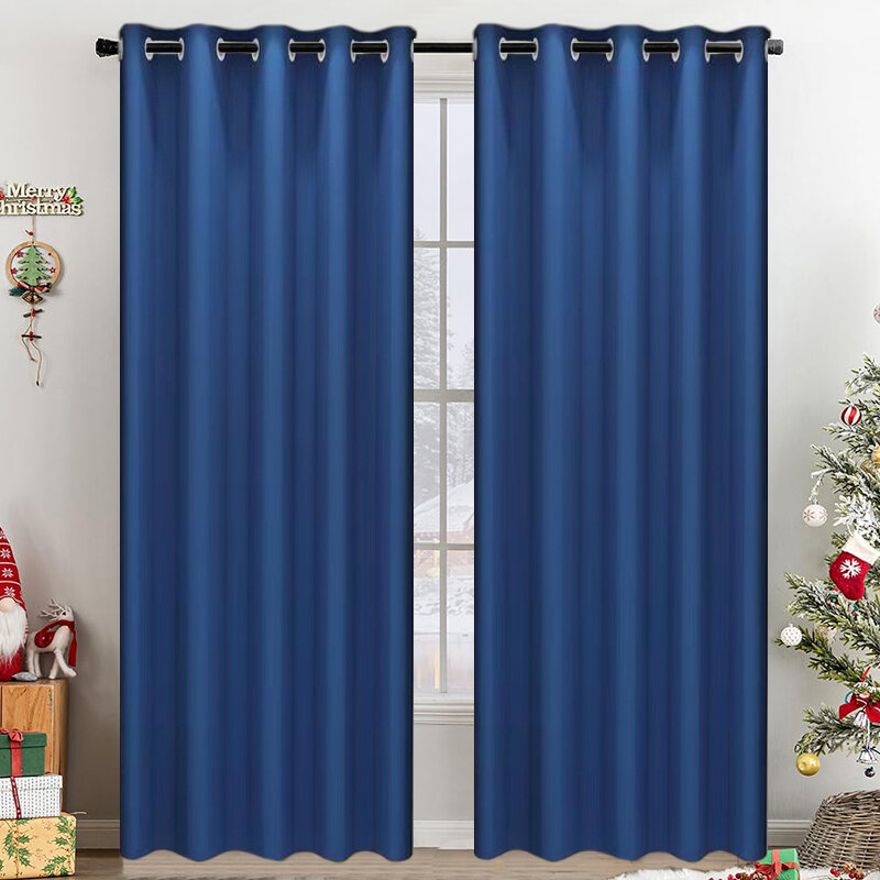 Heavy Duty Lightproof Curtain for French Window Sunproof Blackout Doorway Curtain for Protect Privacy Closet Curtain for Bedroom