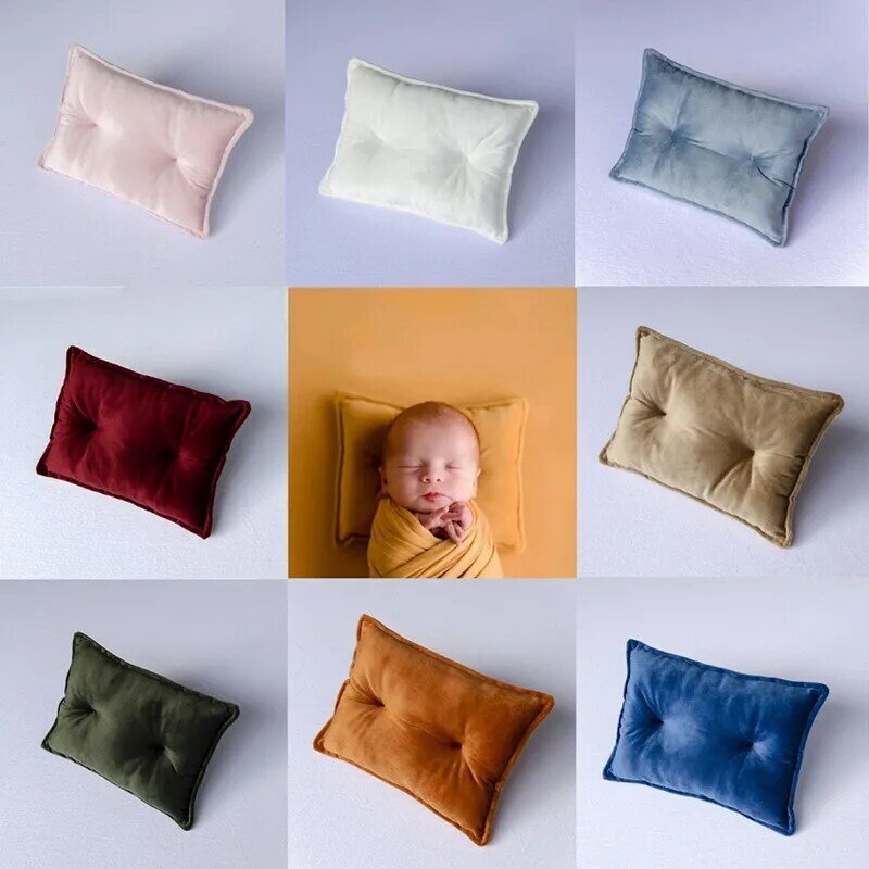 Accesorios de fotografía recién nacido Poses de terciopelo, cojín, Mini almohada para bebé, accesorios de fotografía