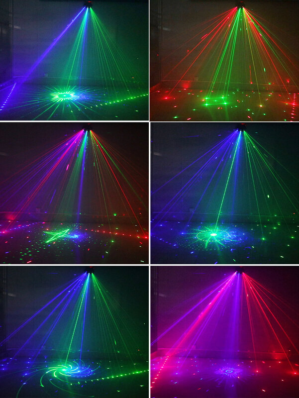 ALIEN 15 Mata RGB Lampu Sorot Disko DJ Proyektor Lampu Laser DMX Lampu Panggung Strobo Jarak Jauh Efek Lampu Halloween Liburan Pesta Natal